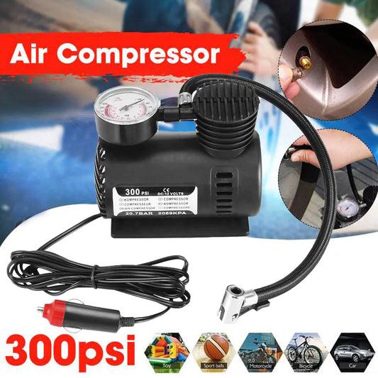 12V 300 PSI Heavy Duty Portable Mini Air Compressor
